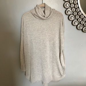 Tan light weight cow neck  sweater